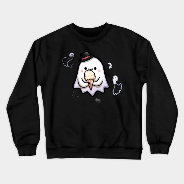 Icecream lover ghost Crewneck Sweatshirt by Spaceboyishere